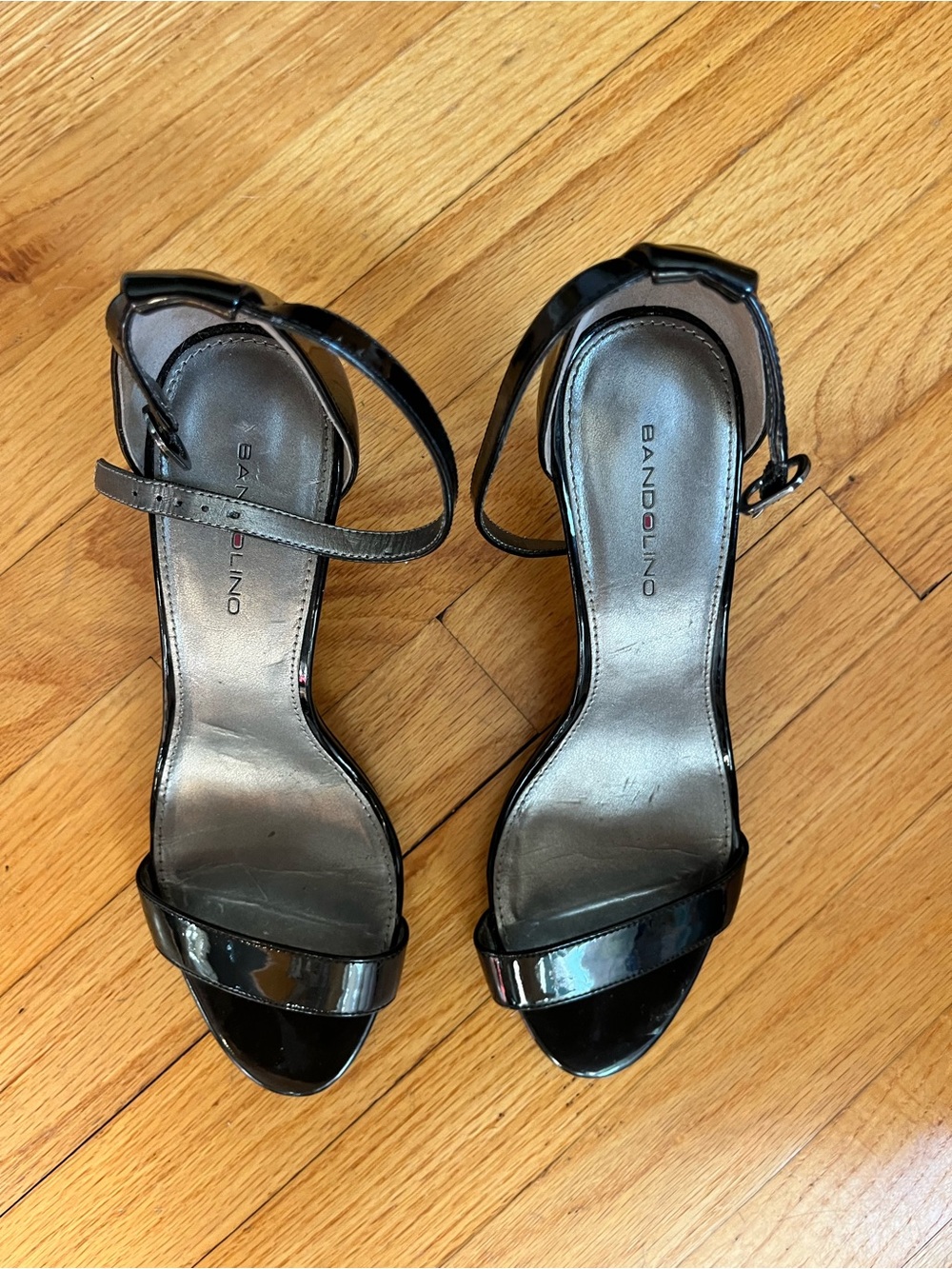 Bandolino Black Patent Ankle-Strap Sandals